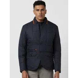 Van Heusen Sport Men Solid Stand Collar Open Front Pure Cotton Jacket-picture-31