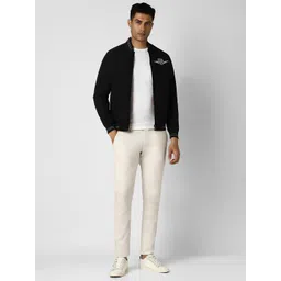 Van Heusen Sport Men Solid Stand Collar Open Front Pure Cotton Jacket image 4