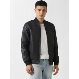 Van Heusen Sport Men Stand Collar Solid Bomber Jacket-picture-15