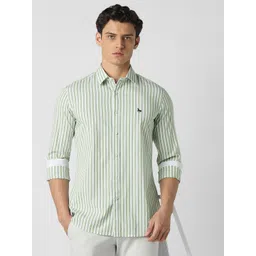 Van Heusen Sport Men Vertical Striped Spread Collar Slim Fit Cotton Shirt-picture-40