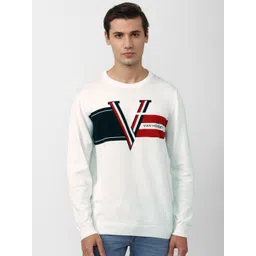 Van Heusen Sport Men White & Black Typography Printed Cotton Pullover-picture-21