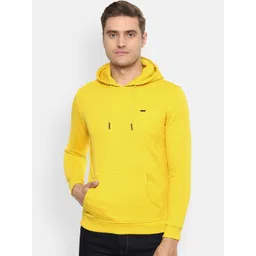Van Heusen Sport Men Yellow Solid Hooded Sweatshirt-picture-42