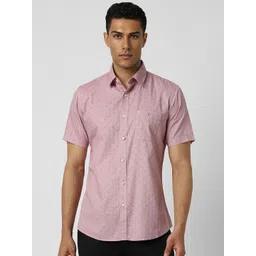 Van Heusen Sport Micro Ditsy Printed Spread Collar Pure Cotton Slim Fit Pocket Shirt-picture-14