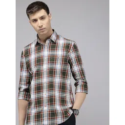 Van Heusen Sport Slim Fit Checked Pure Cotton Casual Shirt image 1