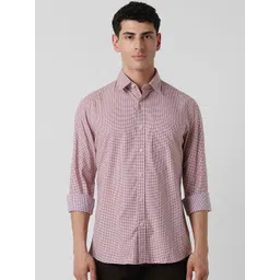 Van Heusen Sport Slim Fit Checked Spread Collar Pure Cotton Casual Shirt-picture-19