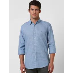 Van Heusen Sport Slim Fit Checked Spread Collar Pure Cotton Casual Shirt-picture-18