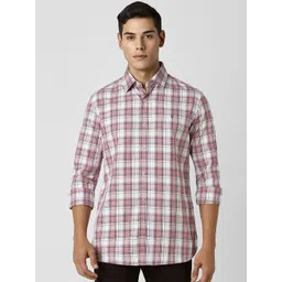 Van Heusen Sport Tartan Checks Checked Spread Collar Pure Cotton Slim Fit Shirt-picture-28