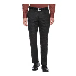 V Dot by Van Heusen Black Skinny Fit Checks Trousers-picture-13