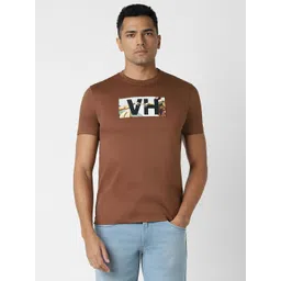 V Dot Men Typography Printed Round Neck Cotton Slim Fit T-shirt-image-24