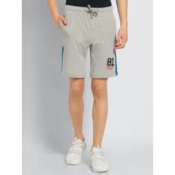 Van Heusen Athleisure Regular Fit Smart Tech Easy Stain Release Solid Knit Shorts - Grey Melange-picture-25