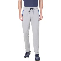 Van Heusen Athleisure Regular Fit Smart Tech Easy Stain Release Solid Trackpants - Grey Melange-image-10