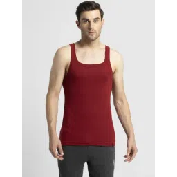 Van Heusen Athleisure Slim Fit Moisture Wicking Ultra Soft Solid Gym Vest - Tomato-picture-45