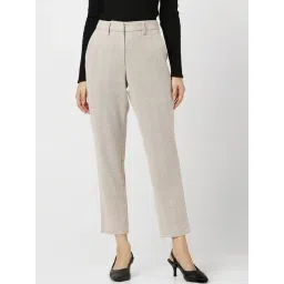 Van Heusen Beige Chequered Trousers-picture-21