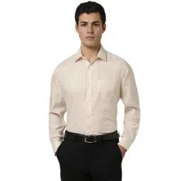 Van Heusen Beige Cotton Regular fit Stripes Formal Shirt-picture-39