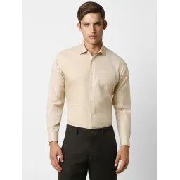 Van Heusen Beige Cotton Regular Fit Texture Shirt-picture-45