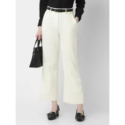 Van Heusen Beige Polyester Solid Trousers-picture-14