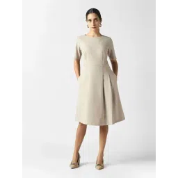 Van Heusen Beige Regular Fit Printed Formal Dress-picture-13