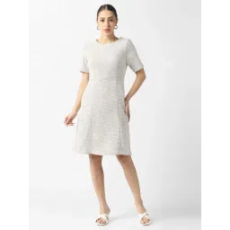 Van Heusen Beige Regular Fit Textured Dress-picture-45