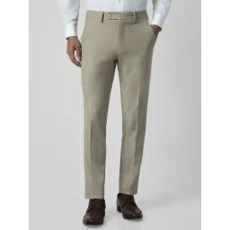 Van Heusen Beige Slim Fit Texture Trousers-picture-25