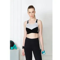 Van Heusen Black & Grey Non Wired Padded Sports Bra-picture-31