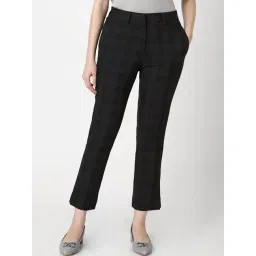 Van Heusen Black Chequered Formal Trousers-picture-20