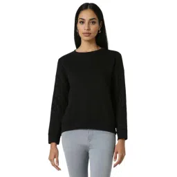 Van Heusen Black Cotton Plain Sweatshirts-picture-24