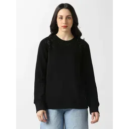 Van Heusen Black Cotton Regular Fit Embellished Sweatshirt-picture-27