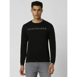 Van Heusen Black Cotton Regular Fit Logo Printed Sweatshirt-picture-25