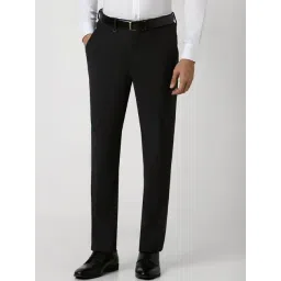 Van Heusen Black Cotton Regular Fit Trousers-picture-32