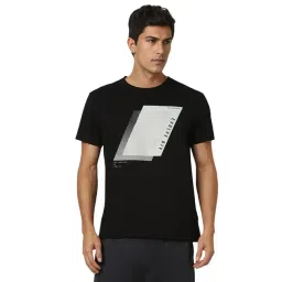 Van Heusen Black Cotton Slim fit Graphic T-shirts-picture-24