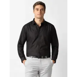 Van Heusen Black Cotton Slim Fit Printed Shirt-picture-40