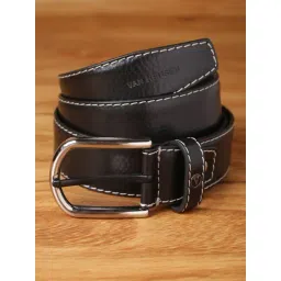 Van Heusen Black Leather Waist Belt For Men-picture-35