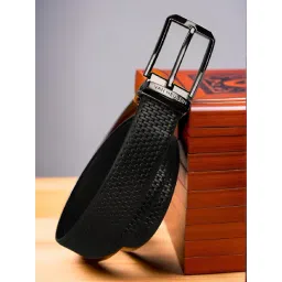 Van Heusen Black Leather Waist Belt for Men-picture-42