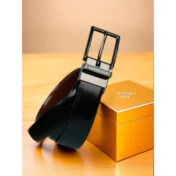 Van Heusen Black Leather Waist Belt for Men-picture-42