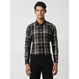 Van Heusen Black Slim Fit Checks Shirt-picture-38