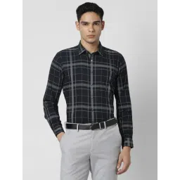 Van Heusen Black Slim Fit Checks Shirt-picture-39