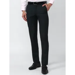 Van Heusen Black Slim Fit Checks Trousers-picture-25