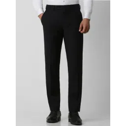 Van Heusen Black Slim Fit Checks Trousers-picture-13