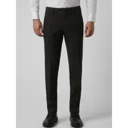 Van Heusen Black Slim Fit Checks Trousers-picture-32