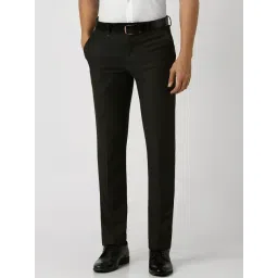 Van Heusen Black Slim Fit Checks Trousers-picture-25