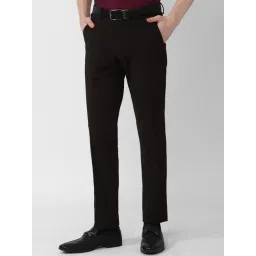 Van Heusen Black Slim Fit Checks Trousers-picture-33