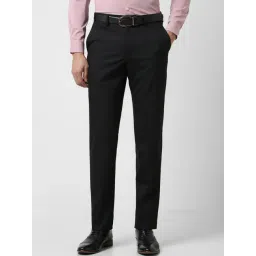 Van Heusen Black Slim Fit Checks Trousers-picture-16
