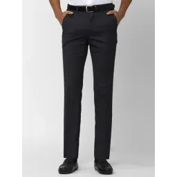 Van Heusen Black Slim Fit Flat Front Trousers-picture-48