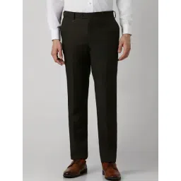 Van Heusen Black Slim Fit Texture Trousers-picture-33