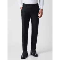 Van Heusen Black Slim Fit Texture Trousers-picture-43