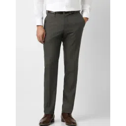 Van Heusen Black Slim Fit Textured Formal Trousers-picture-38