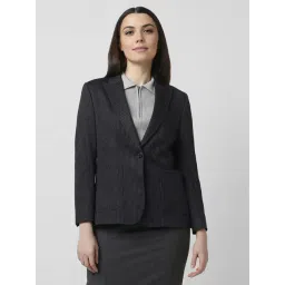 Van Heusen Black Striped Formal Blazer-picture-45