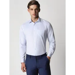 Van Heusen Blue Cotton Regular Fit Checks Shirt-picture-35