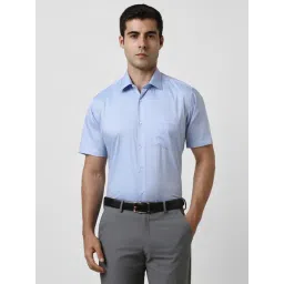 Van Heusen Blue Cotton Regular Fit Checks Shirt-picture-37