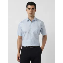 Van Heusen Blue Cotton Regular Fit Checks Shirt-picture-33
